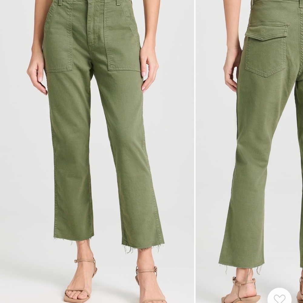 Amo Easy army pant Olive Green High-Waisted Cropped Pants